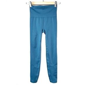 The North Face Teknitcal Tights Leggings Size Small Blue Ribbed FlashDry EUC
